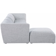Meridian Furniture Miramar Grey Durable Linen Textured Modular Sectional