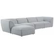 Meridian Furniture Miramar Grey Durable Linen Textured Modular Sectional
