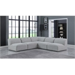 Meridian Furniture Miramar Grey Durable Linen Textured Modular Sectional