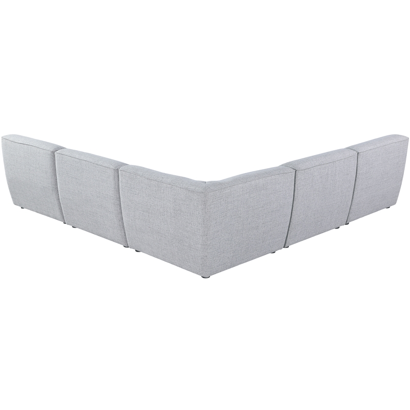 Meridian Furniture Miramar Grey Durable Linen Textured Modular Sectional