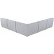 Meridian Furniture Miramar Grey Durable Linen Textured Modular Sectional