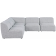 Meridian Furniture Miramar Grey Durable Linen Textured Modular Sectional