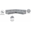 Meridian Furniture Miramar Grey Durable Linen Textured Modular Sectional