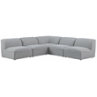 Meridian Furniture Miramar Grey Durable Linen Textured Modular Sectional