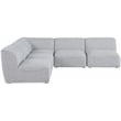 Meridian Furniture Miramar Grey Durable Linen Textured Modular Sectional