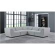 Meridian Furniture Miramar Grey Durable Linen Textured Modular Sectional