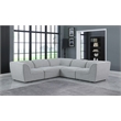 Meridian Furniture Miramar Grey Durable Linen Textured Modular Sectional