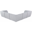 Meridian Furniture Miramar Grey Durable Linen Textured Modular Sectional