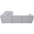 Meridian Furniture Miramar Grey Durable Linen Textured Modular Sectional