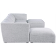 Meridian Furniture Miramar Grey Durable Linen Textured Modular Sectional