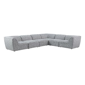 Meridian Furniture Miramar Grey Durable Linen Textured Modular Sectional