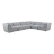 Meridian Furniture Miramar Grey Durable Linen Textured Modular Sectional