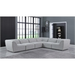Meridian Furniture Miramar Grey Durable Linen Textured Modular Sectional