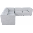 Meridian Furniture Miramar Grey Durable Linen Textured Modular Sectional