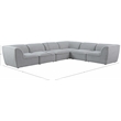 Meridian Furniture Miramar Grey Durable Linen Textured Modular Sectional