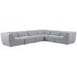 Meridian Furniture Miramar Grey Durable Linen Textured Modular Sectional