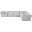 Meridian Furniture Miramar Grey Durable Linen Textured Modular Sectional
