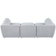 Meridian Furniture Miramar Grey Durable Linen Textured Modular Sectional