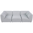 Meridian Furniture Miramar Grey Durable Linen Textured Modular Sectional