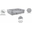 Meridian Furniture Miramar Grey Durable Linen Textured Modular Sectional