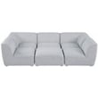 Meridian Furniture Miramar Grey Durable Linen Textured Modular Sectional