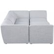 Meridian Furniture Miramar Grey Durable Linen Textured Modular Sectional