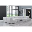 Meridian Furniture Miramar Grey Durable Linen Textured Modular Sectional