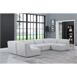 Meridian Furniture Miramar Grey Durable Linen Textured Modular Sectional