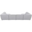 Meridian Furniture Miramar Grey Durable Linen Textured Modular Sectional