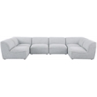 Meridian Furniture Miramar Grey Durable Linen Textured Modular Sectional