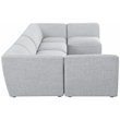 Meridian Furniture Miramar Grey Durable Linen Textured Modular Sectional