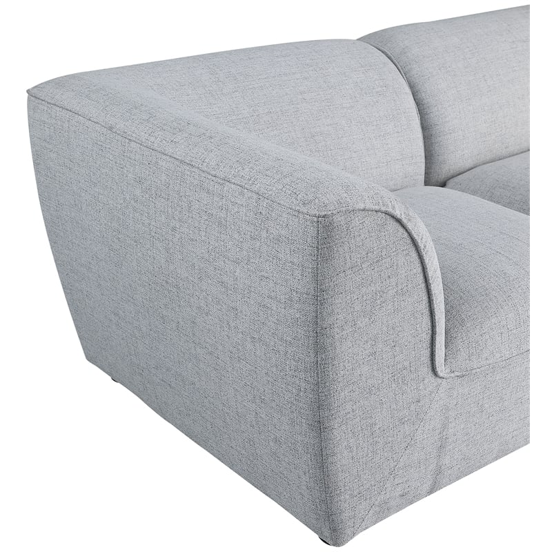 Meridian Furniture Miramar Grey Durable Linen Textured Modular Sectional