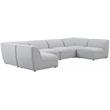 Meridian Furniture Miramar Grey Durable Linen Textured Modular Sectional