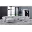 Meridian Furniture Miramar Grey Durable Linen Textured Modular Sectional