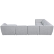 Meridian Furniture Miramar Grey Durable Linen Textured Modular Sectional