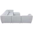 Meridian Furniture Miramar Grey Durable Linen Textured Modular Sectional