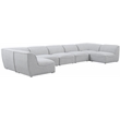 Meridian Furniture Miramar Grey Durable Linen Textured Modular Sectional