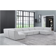 Meridian Furniture Miramar Grey Durable Linen Textured Modular Sectional