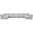 Meridian Furniture Miramar Grey Durable Linen Textured Modular Sectional