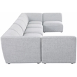 Meridian Furniture Miramar Grey Durable Linen Textured Modular Sectional