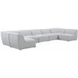 Meridian Furniture Miramar Grey Durable Linen Textured Modular Sectional