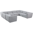 Meridian Furniture Miramar Grey Durable Linen Textured Modular Sectional