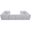 Meridian Furniture Miramar Grey Durable Linen Textured Modular Sectional