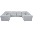 Meridian Furniture Miramar Grey Durable Linen Textured Modular Sectional