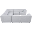 Meridian Furniture Miramar Grey Durable Linen Textured Modular Sectional
