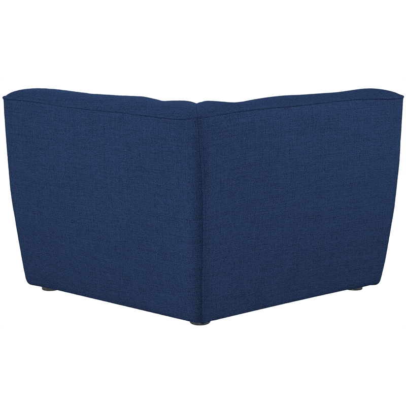 Meridian Furniture Miramar Navy Durable Linen Textured Corner