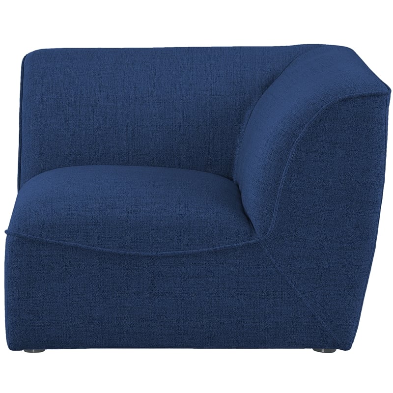 Meridian Furniture Miramar Navy Durable Linen Textured Corner