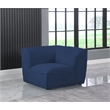 Meridian Furniture Miramar Navy Durable Linen Textured Corner