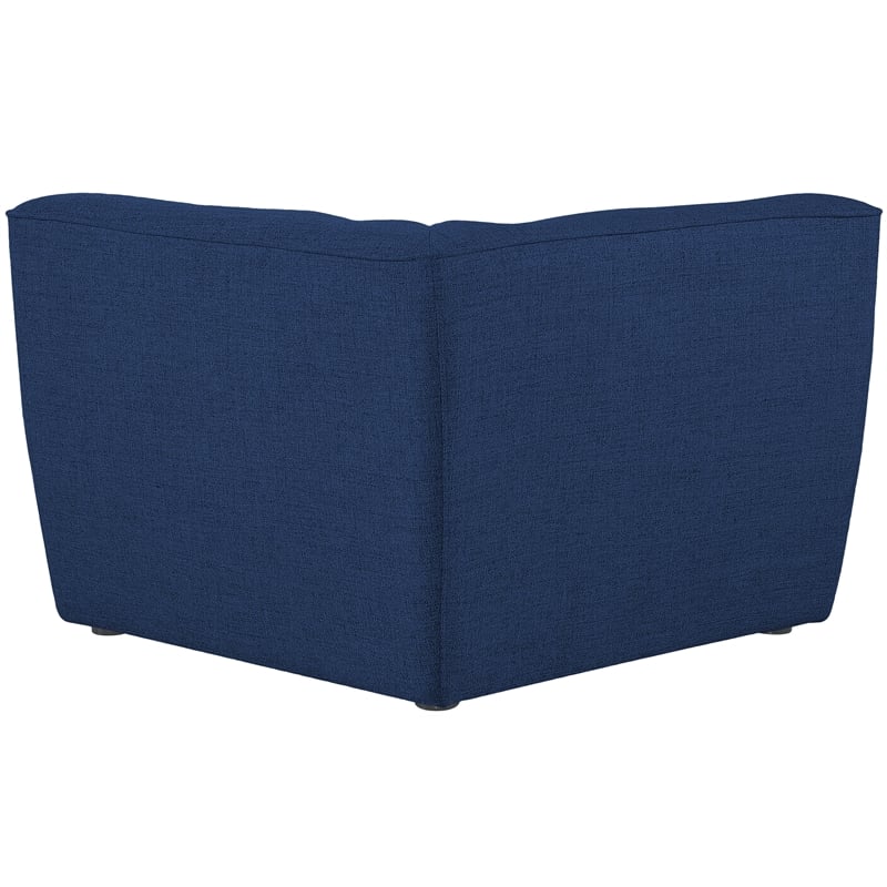 Meridian Furniture Miramar Navy Durable Linen Textured Corner