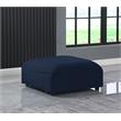 Meridian Furniture Miramar Navy Durable Linen Textured Ottoman